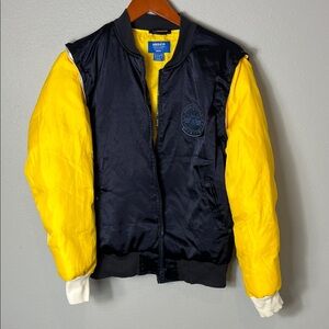 adidas Men's Black and Yellow Bomber Jacket
